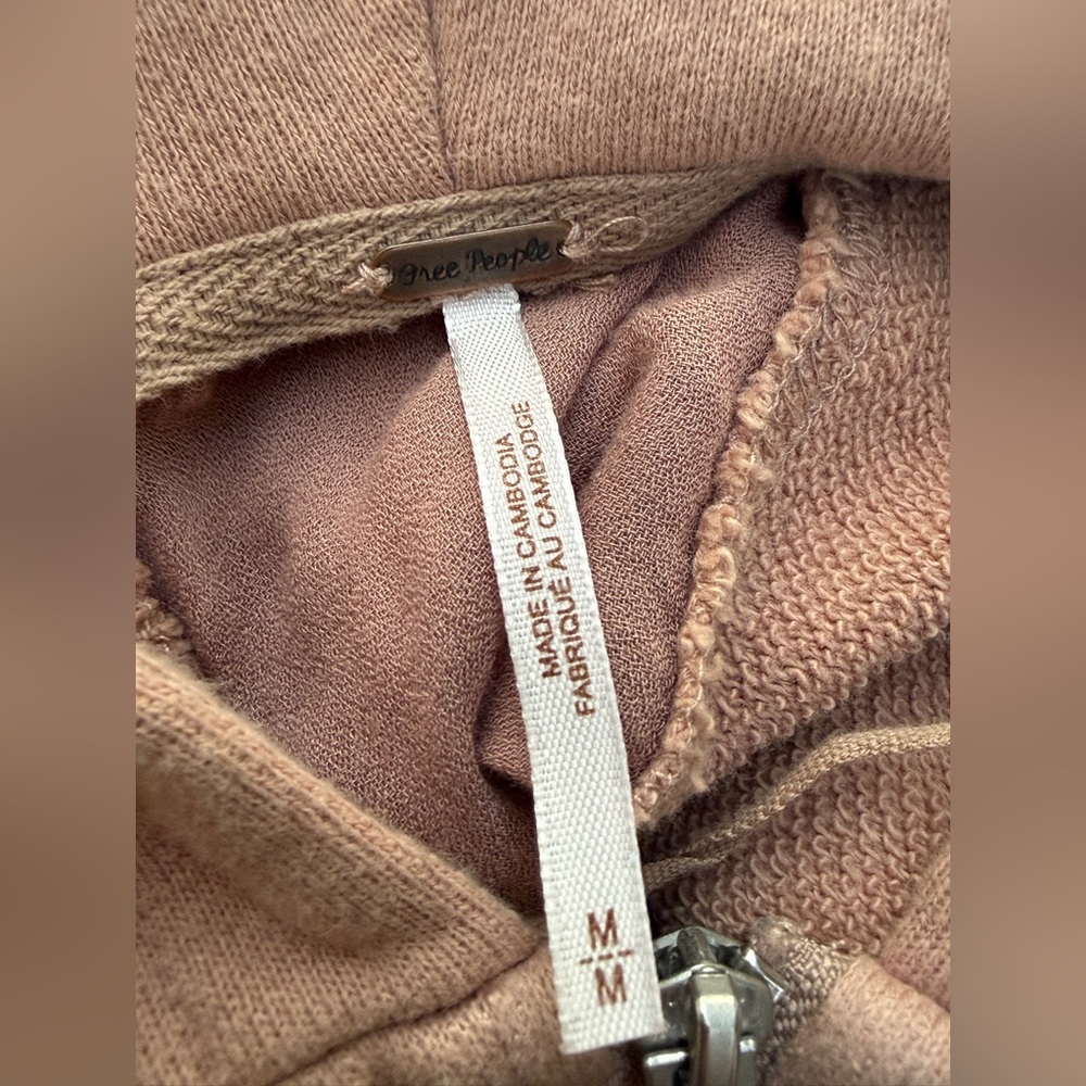 Free People Moon Dust Moondust Hoodie Zip Cardigan Tiered Boho Hood Cardi - Picture 7 of 7